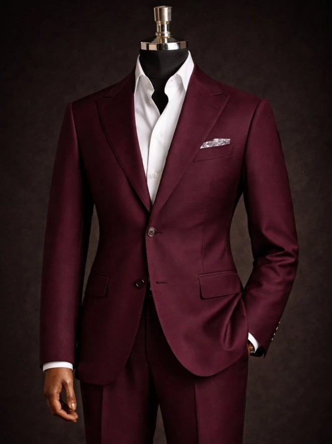 Peak Lapel Men’s Suits Formal Workwear 2Pcs Coat Business Casual Slim Blazer