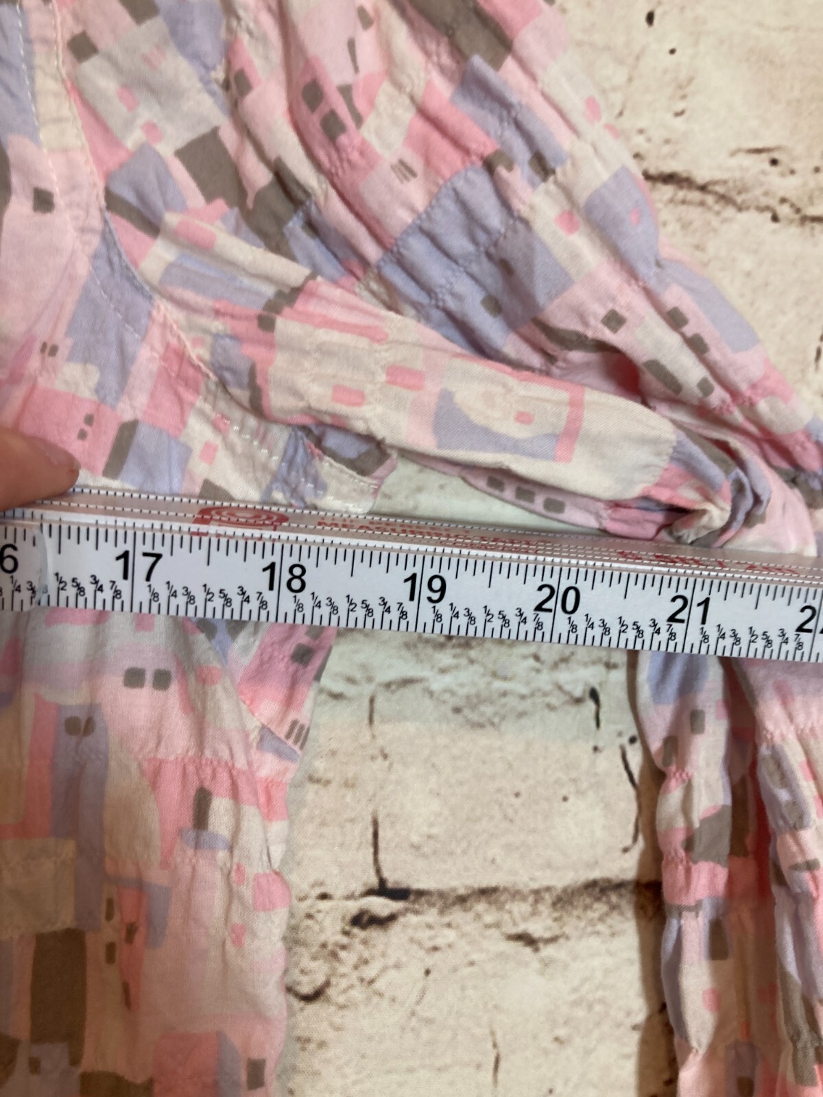 J. McLaughlin Top Womens Medium Pastel Crinkled Art To Wear Button Up Beachy