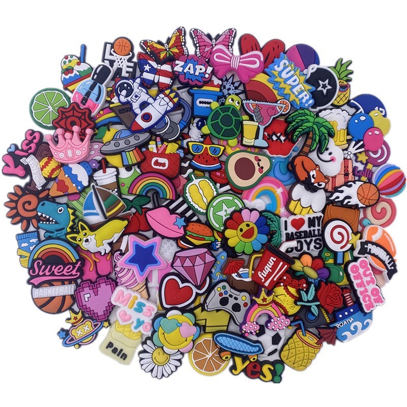 30-120 PCS Random Different Clip Shoe Charms for Shoe Decoration Lovely Cool