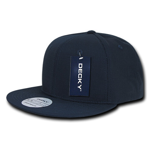 Ripstop Flat Bill Snapback Cap – Navy, Cotton Hat (Decky 360-NVY, New with Tags)