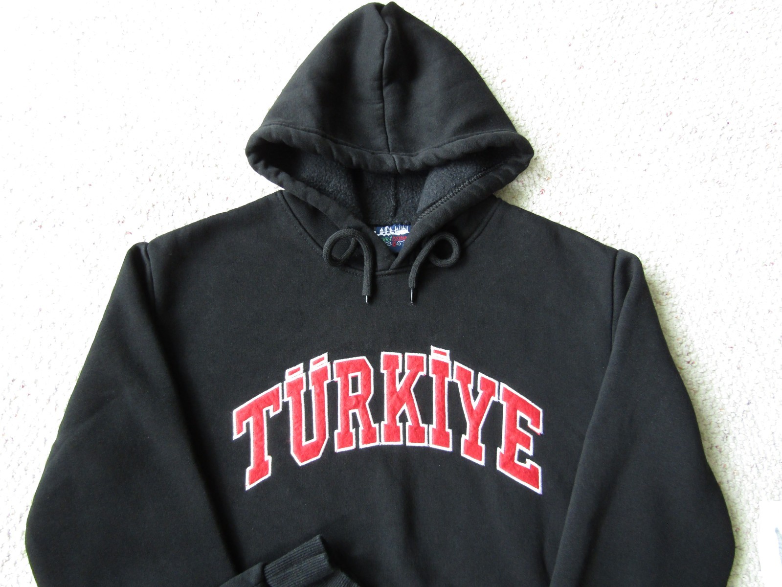 Turkey Turkiye Hoodie Black w Stitched Letters Small FIFA World Cup Soccer New