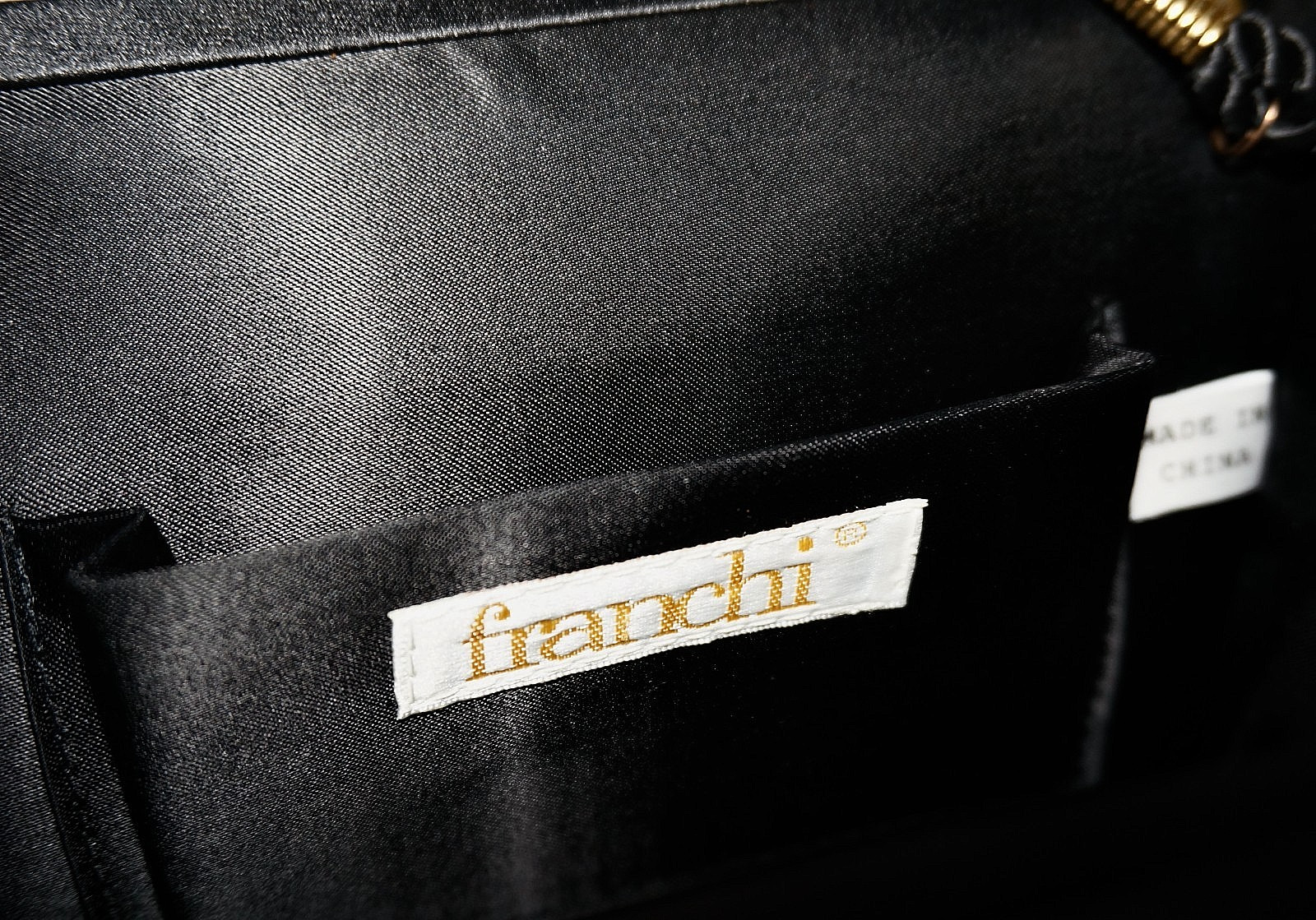 FRANCHI Small Black Woven Satin Ribbon Clutch Shoulder Bag 6×8
