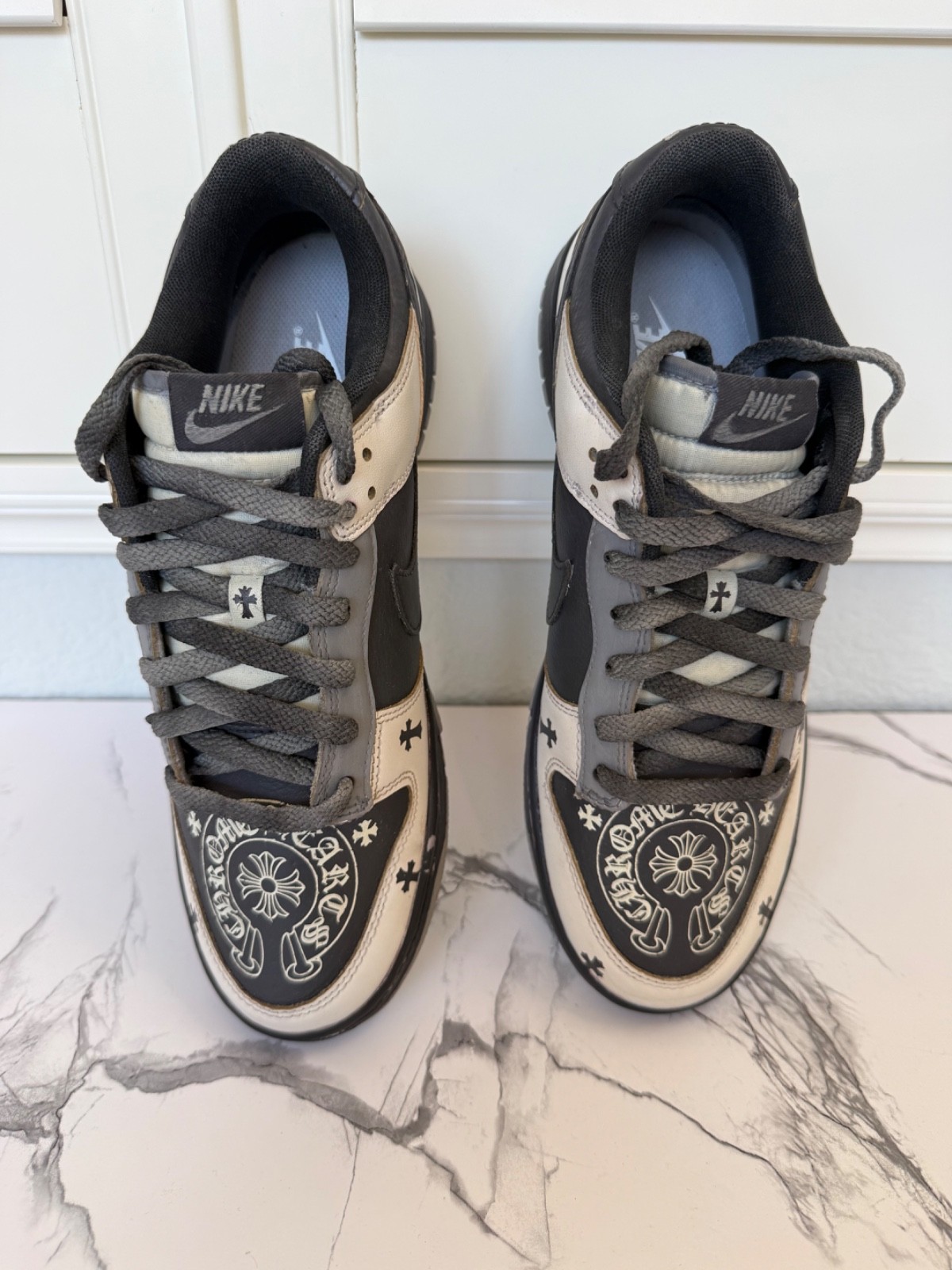 Nike Air Force 1 Custom Chrome Hearts Black White Low Top Sneakers DJ6188-003 10