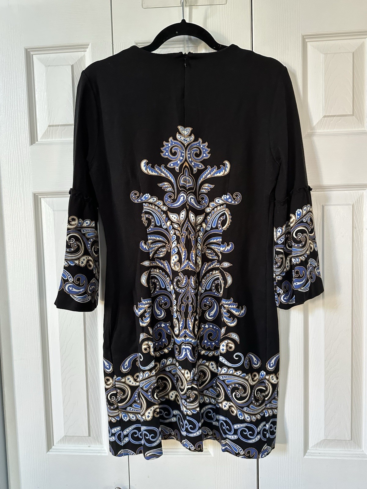 J. Mclaughlin Kinsley Bell Sleeve Black Neo Turkessa Sz M