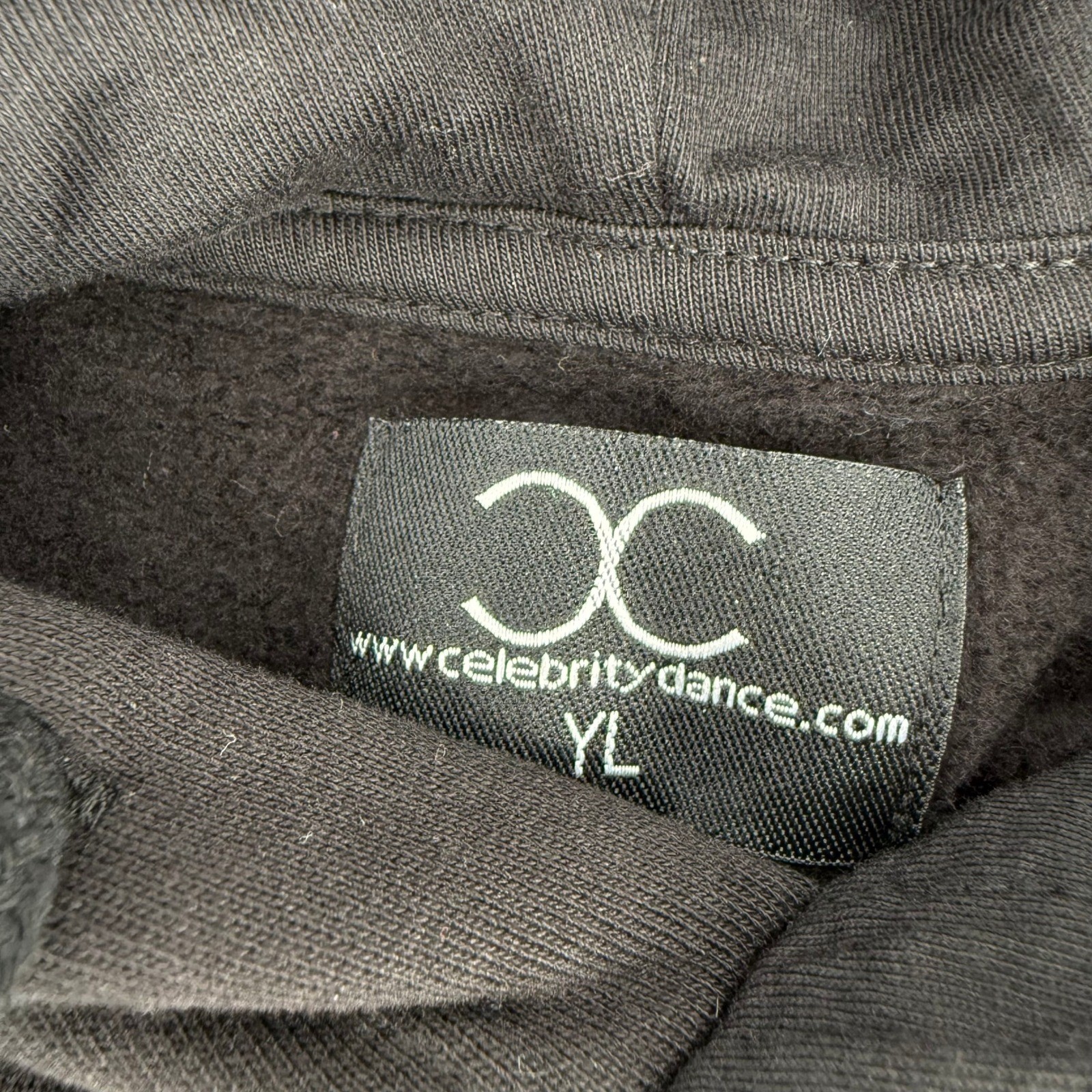 Celebrity Dance Hoodie Kids Youth Large Black Embossed Logo Pullover Sweatshirt