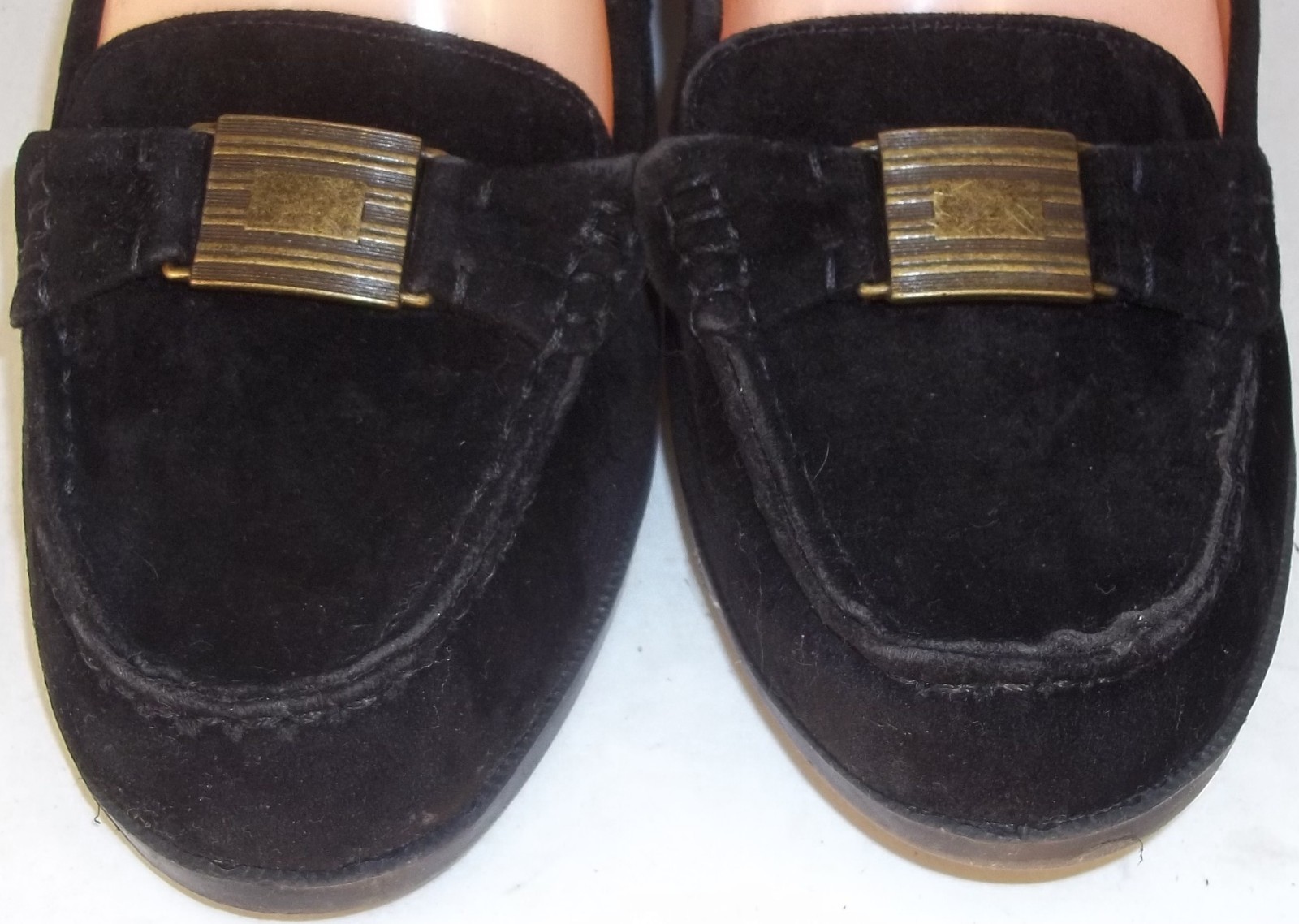 Chaps PERCY Womens US 8 B Black Fabric Buckle Moc Toe Casual Loafer Shoes 348