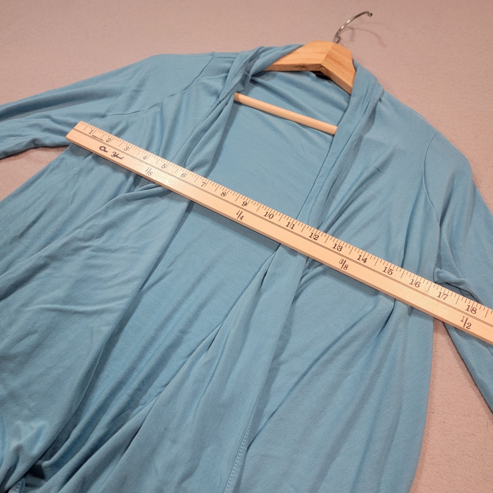J. Jill Wearever Cardigan Open Front Drape Size Petite XS Blue Lightweight