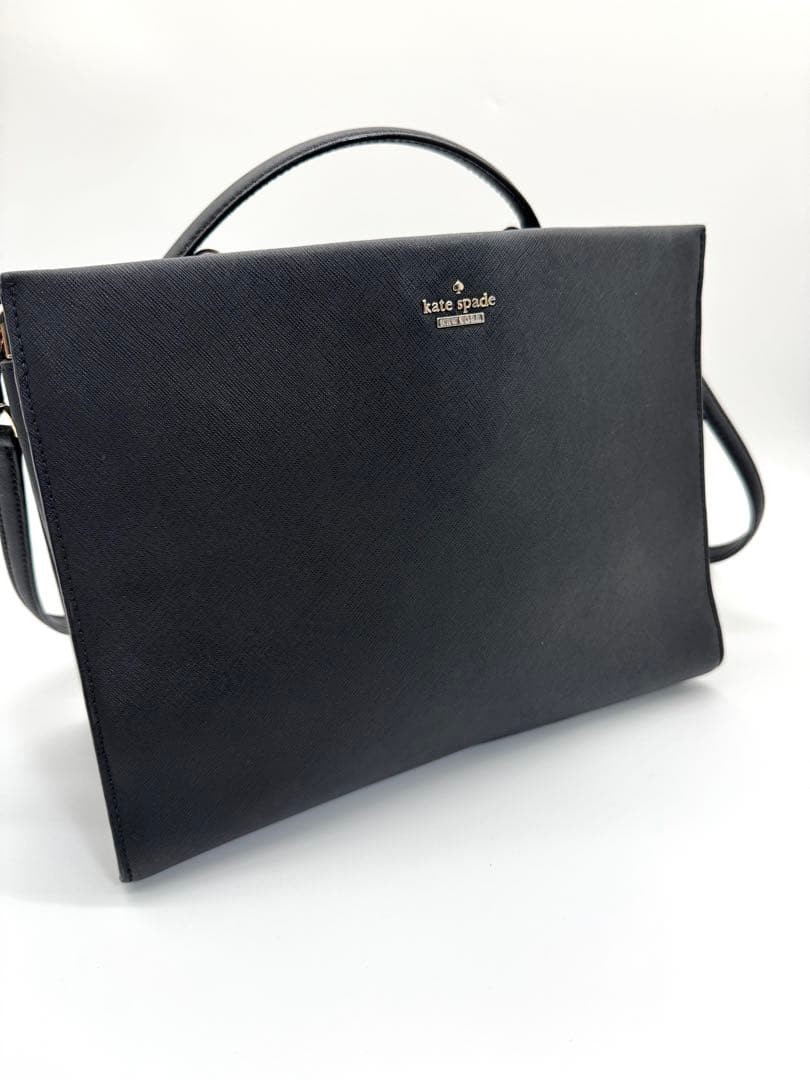 kate spade NEW YORK leather shoulder bag black