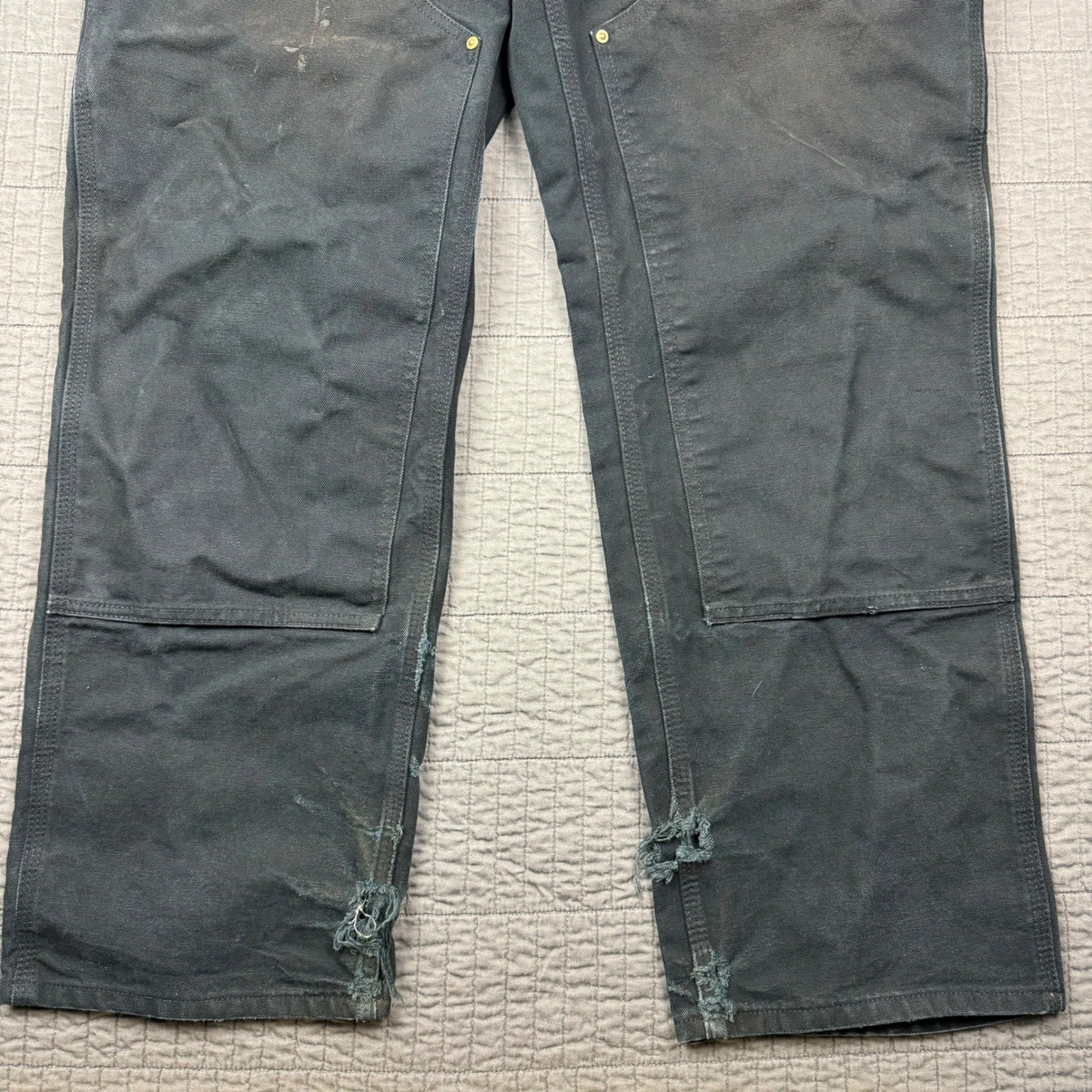 Carhartt Double Knee Pants Men 36×30 (33×29) Black B01 BLK Loose Fit Union Made