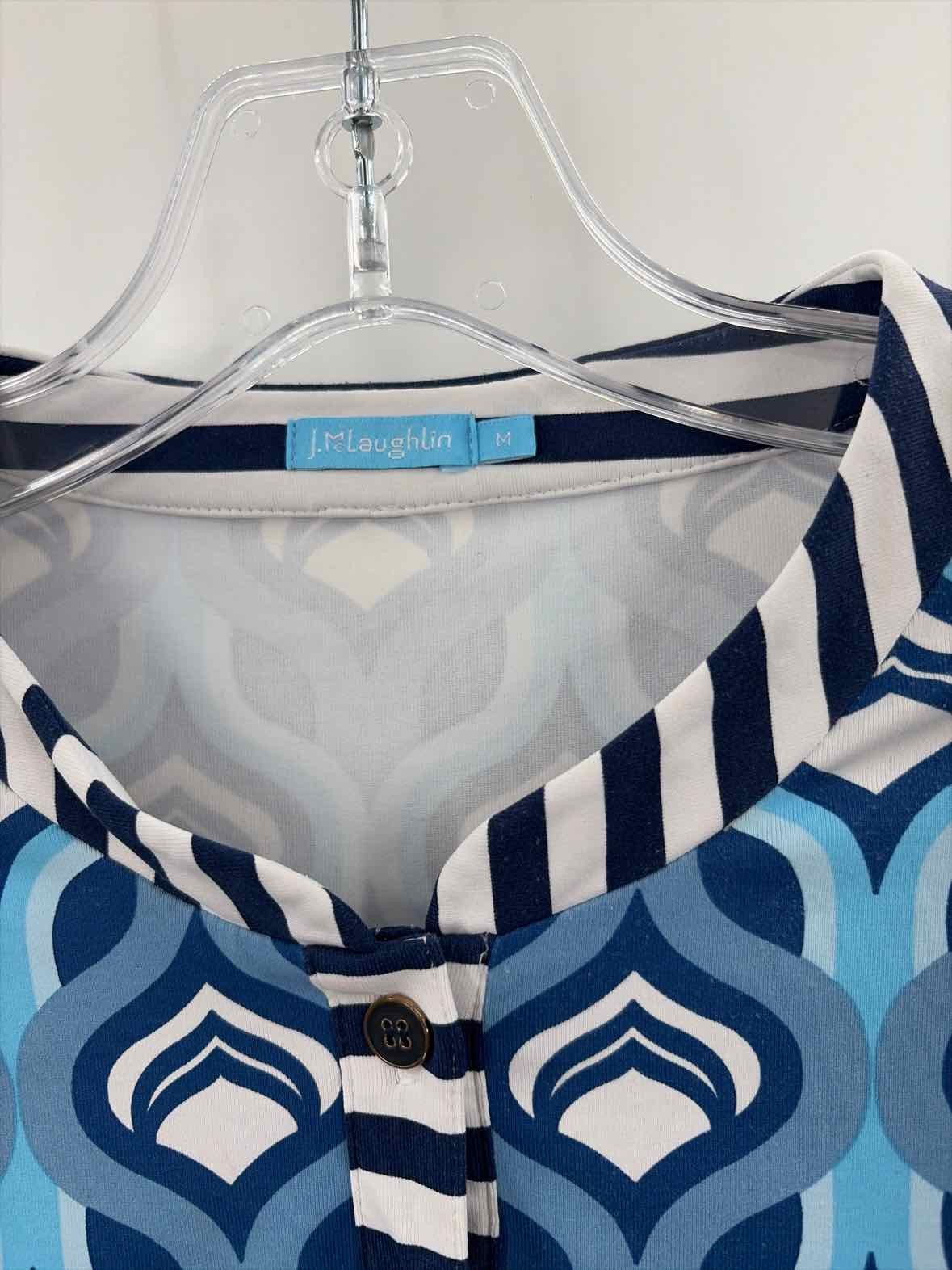 Pre-Owned J Mclaughlin Blue Size Medium Long Sleeve Blouse
