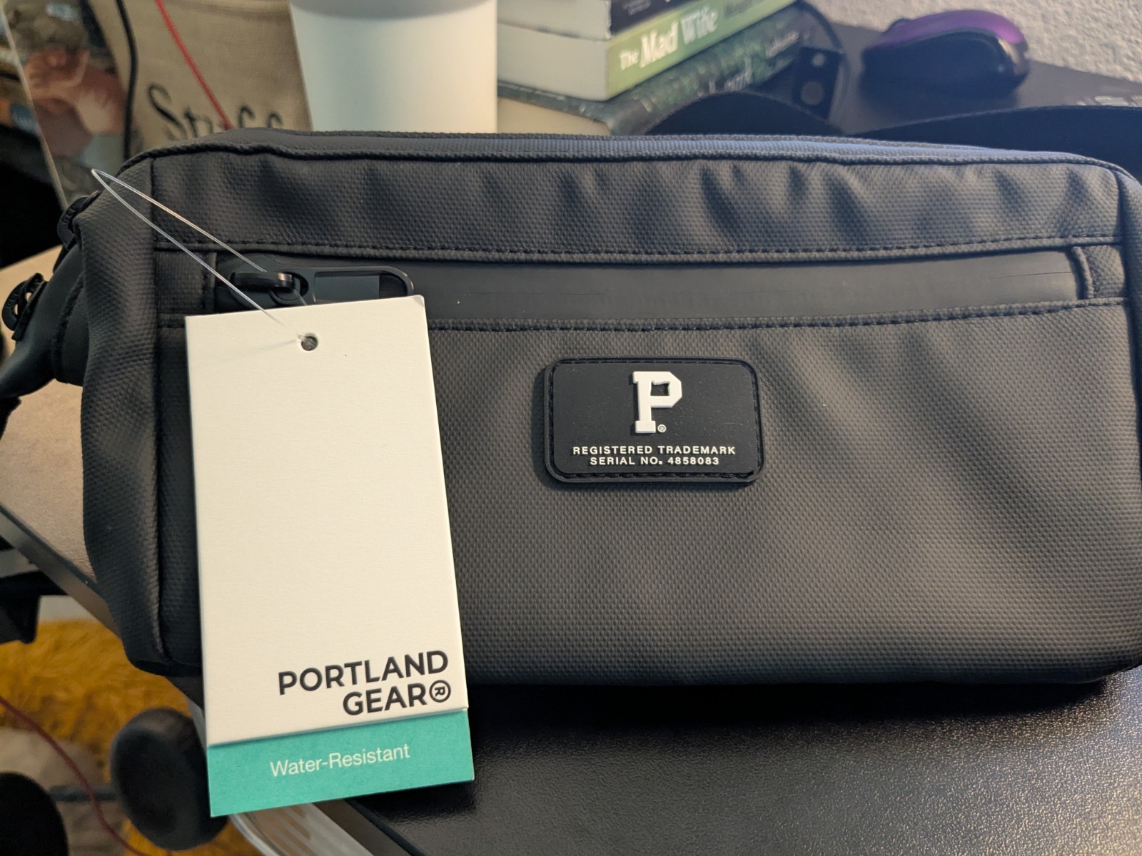Portland Gear Water-Resistant Black Crossbody Bag Adjustable Strap Zip Unisex
