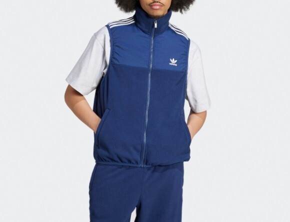 Adidas Fleece Vest – Blue / IZ2482 / Expedited Shipping
