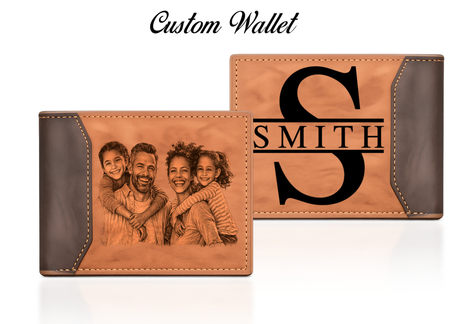 Custom Wallet For Dad With Kids Names, Day Gift, Customized Wallet