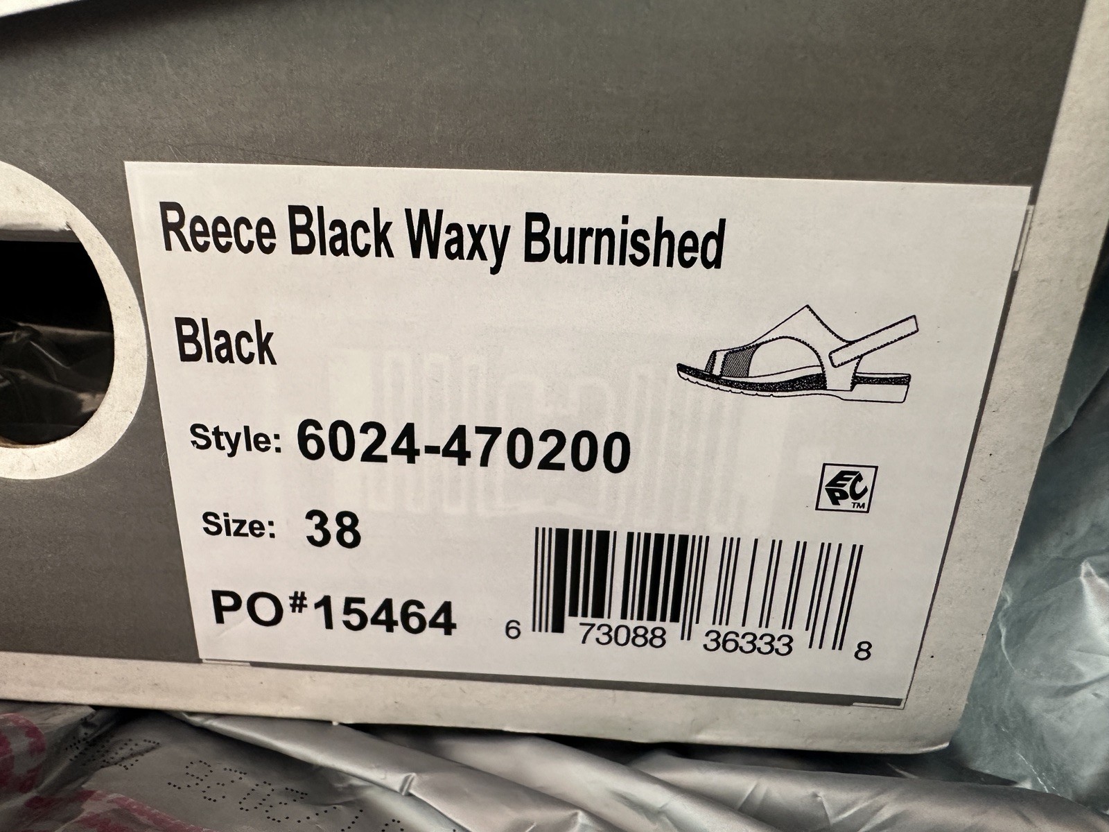 Dansko Reece Black Waxy Burnished Leather Sandals Womens Size EU 38 US 7.5-8