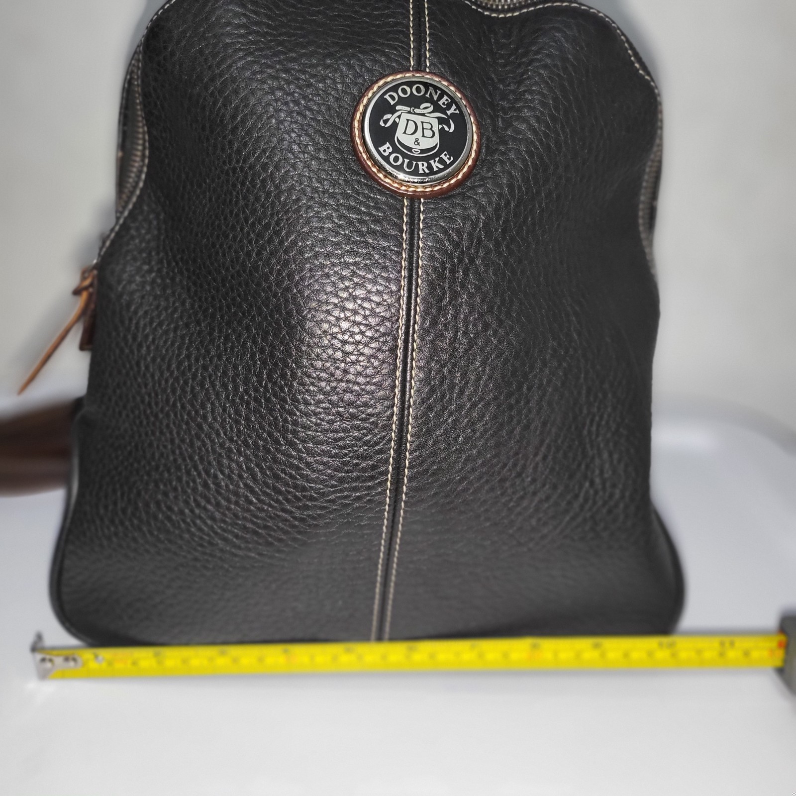 Dooney & Bourke Black Pebbled All Weather Leather Backpack Purse Y2K Zip