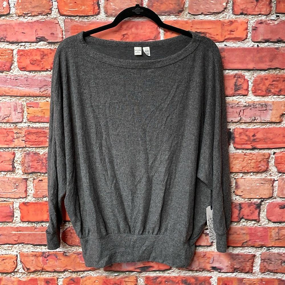 Heathered Gray Melrose and Market Wide Neck Draped Sweater