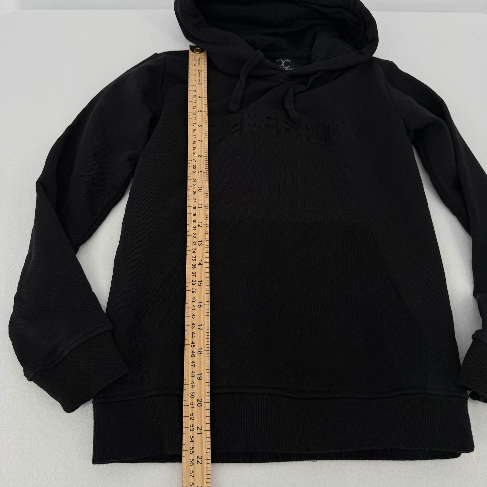 Celebrity Dance Hoodie Kids Youth Large Black Embossed Logo Pullover Sweatshirt