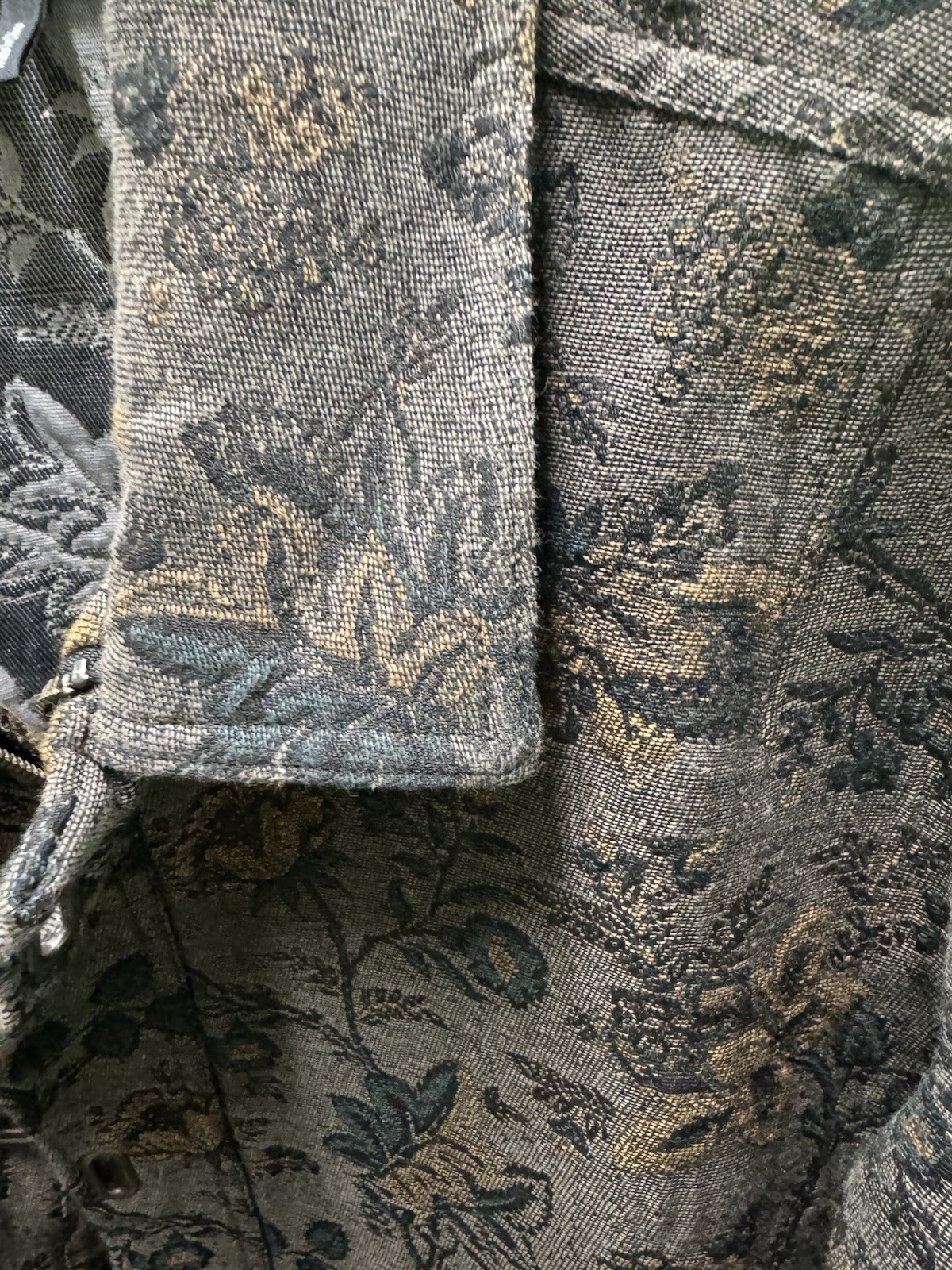 PAIGE Limited Edition Trucker XL Floral Jacket Gray Black Gold Cotton Unworn