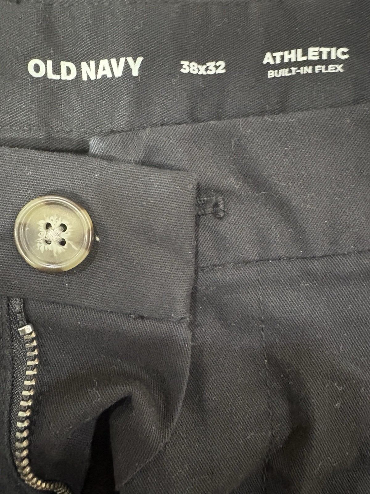 Old Navy Athletic Fit Cargo Pants Built-In Flex Stretch Cotton Blend Black 38