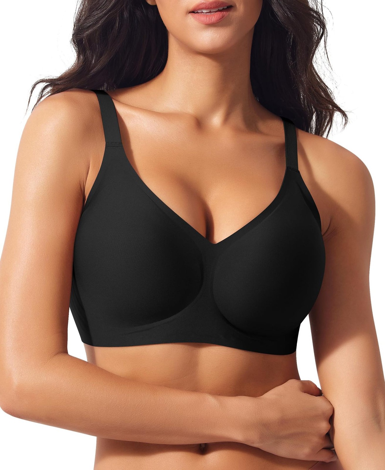Womens Wireless Jelly Bras Supportive No Underwire Seamless Push Up Everyday Bra
