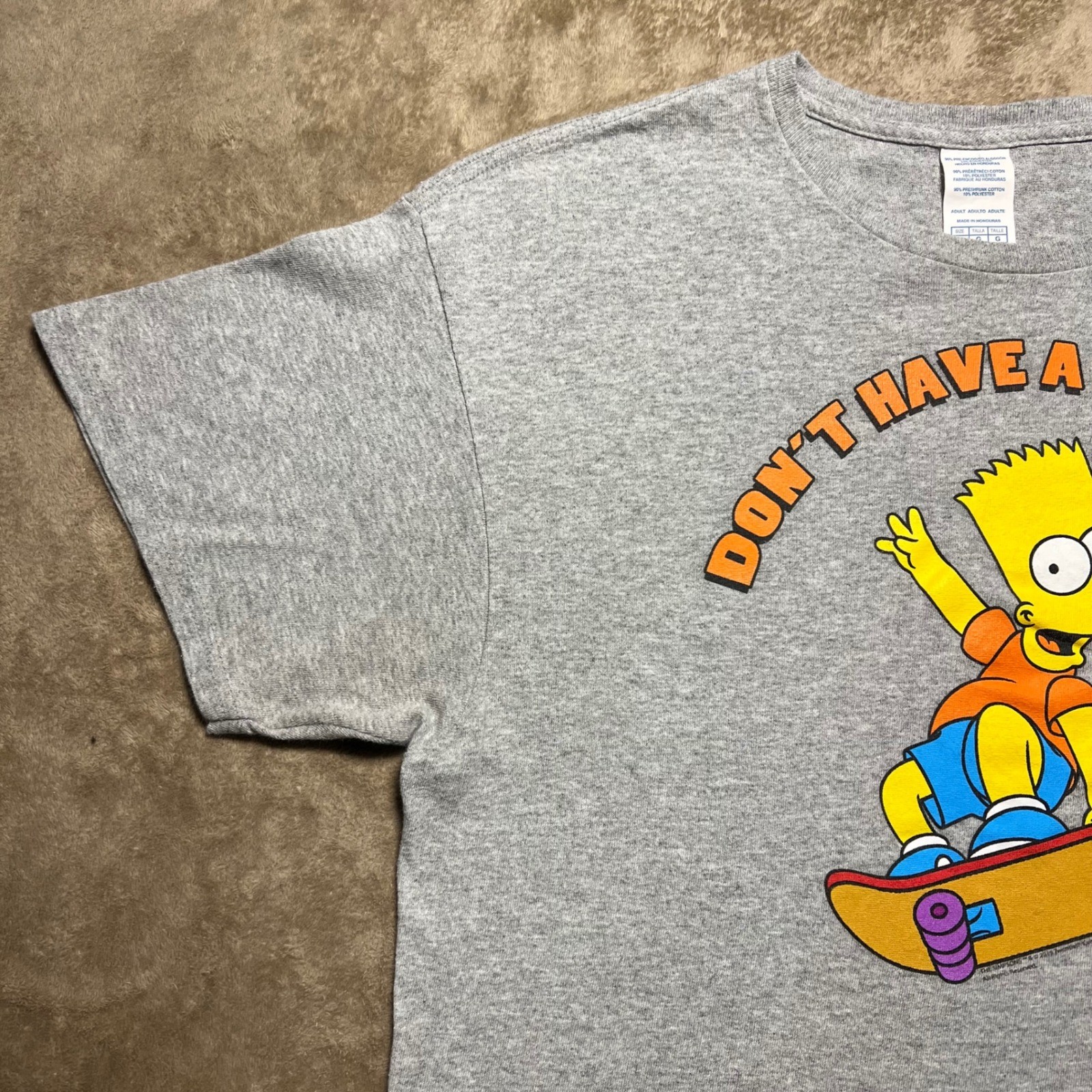 Delta The Simpsons Bart Simpson Skateboard Don’t Have A Cow Man Gray T Shirt L