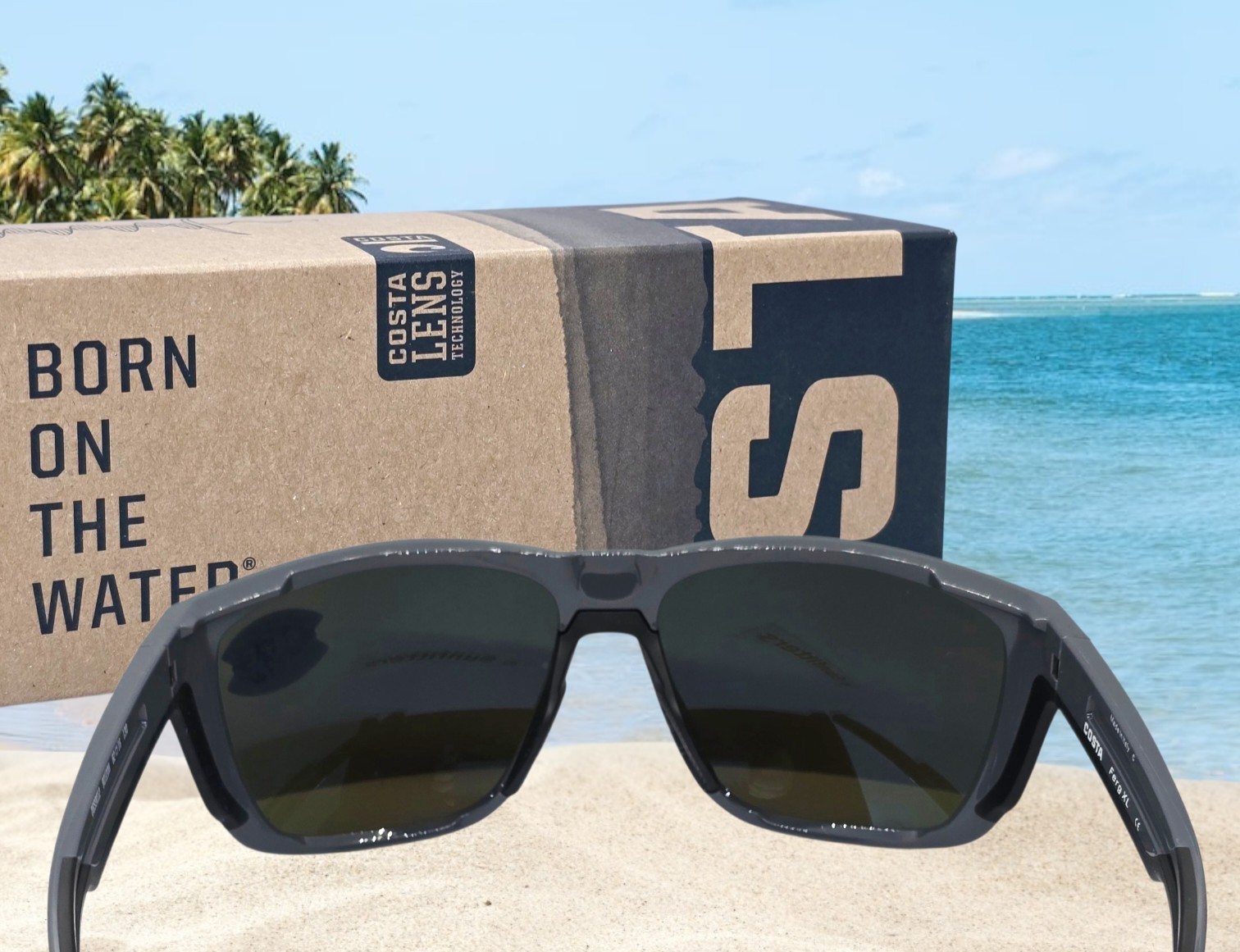 COSTA DEL MAR shiny gray/blue mirror FERG XL polarized 580G sunglasses NEW!