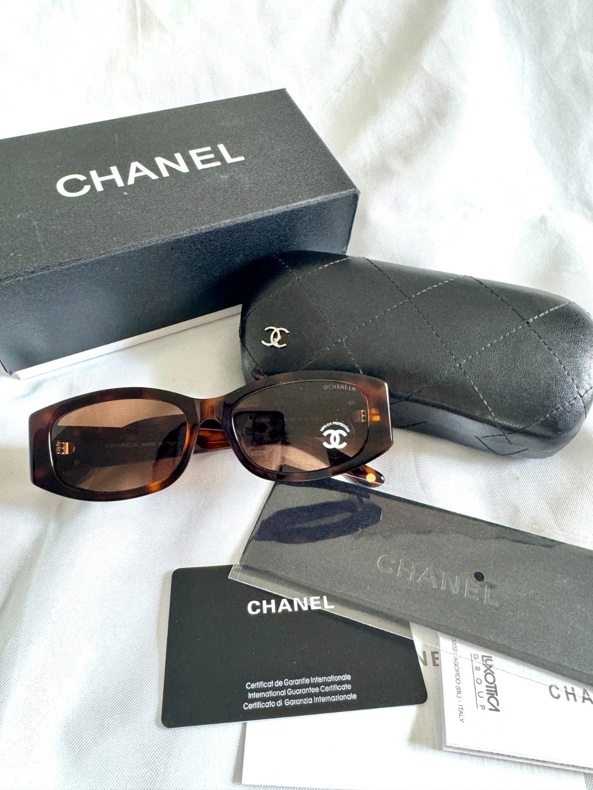 NEW CHANEL RECTANGLE SUNGLASSES 74573S Brown Tortoise