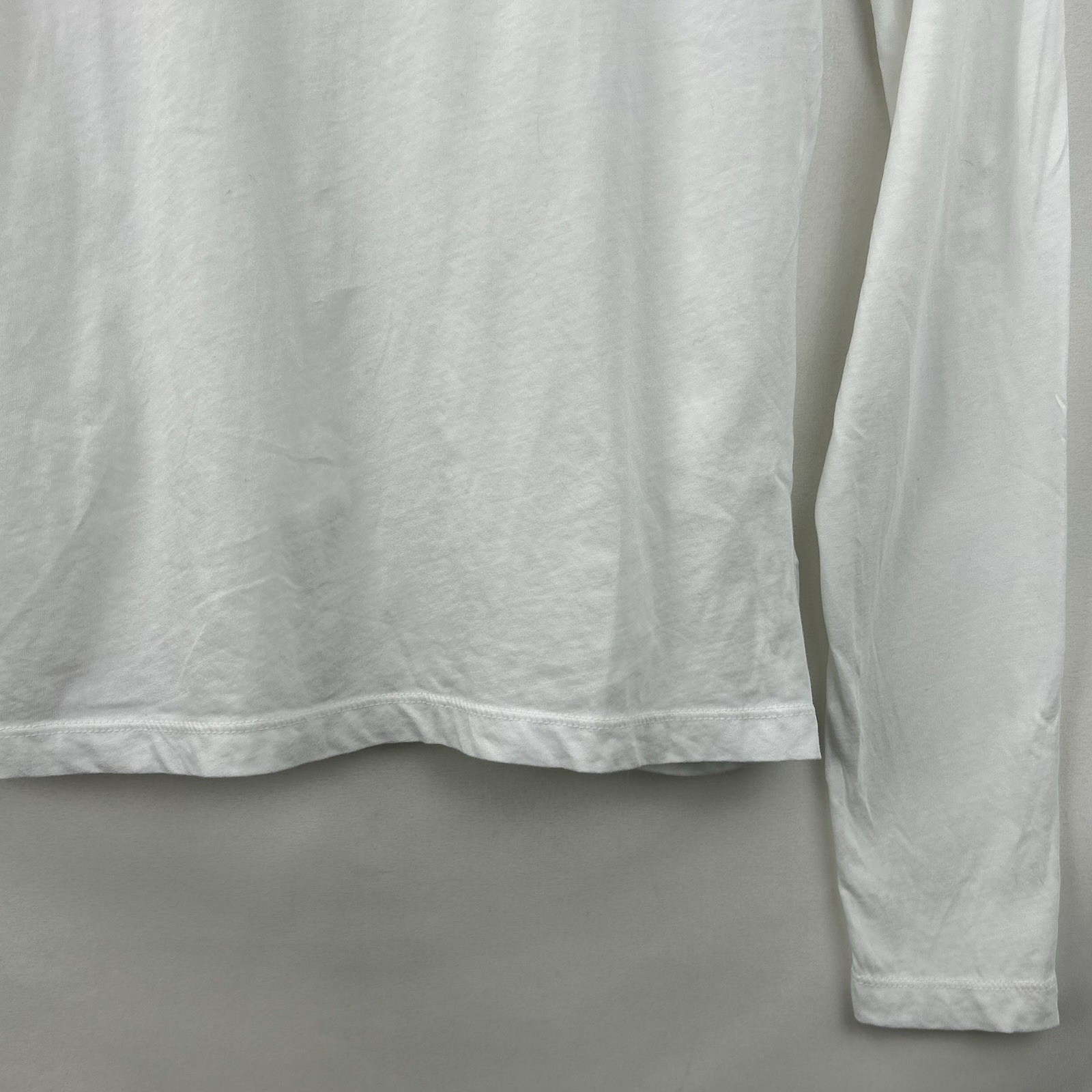 Mate The Label T-Shirt Long Sleeve Womens Sz M 100%Organic Cotton White Crewneck