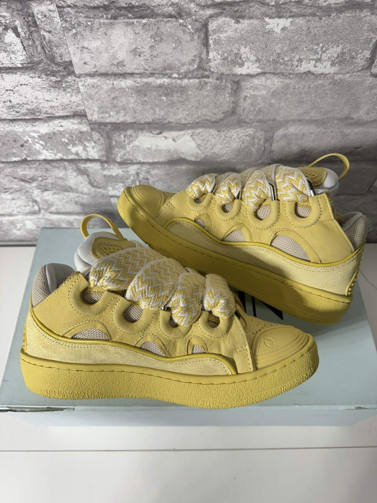 6US/36EU Lanvin Curb Yellow Low-Top Sneakers