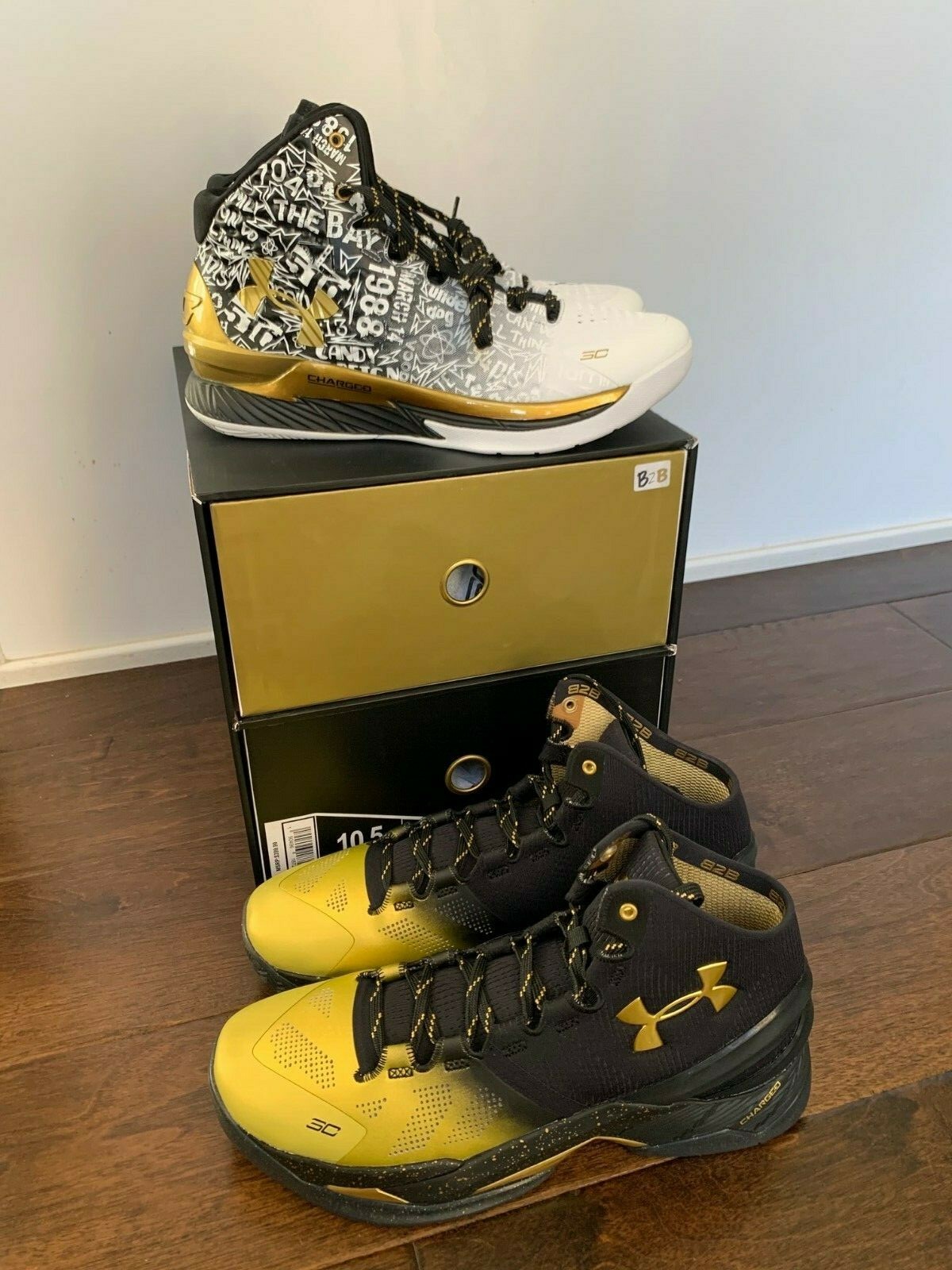 SIGNED Steph Curry B2B MVP Pack Sz 10.5 UA back 2 back