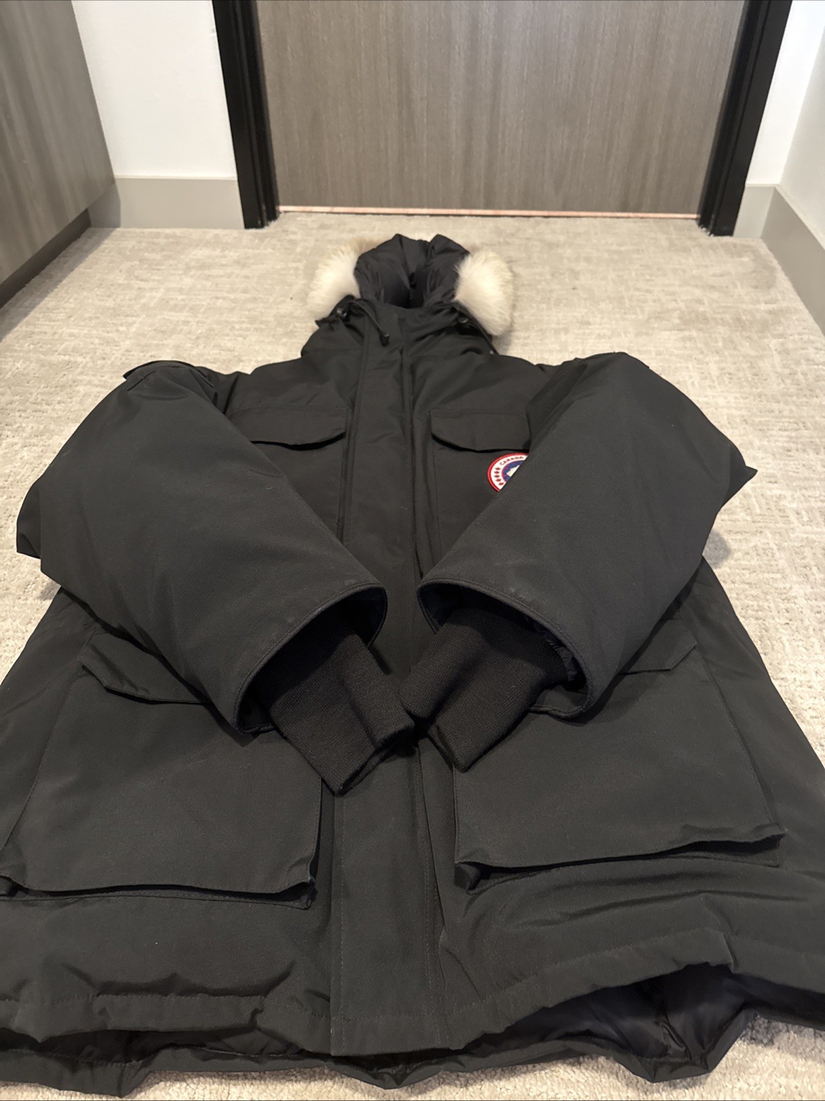 CANADA GOOSE 4660L EXPEDITION Heritage Down Parka Jacket Fur Trim Hood Coat L