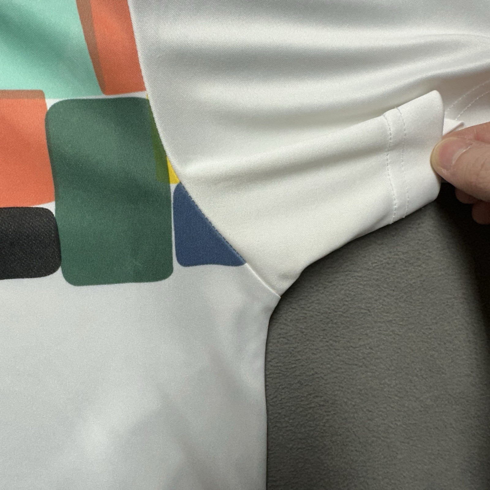 Loudmouth Shirt Mens Large White Colorblock Golf Polo Short Sleeve Performance