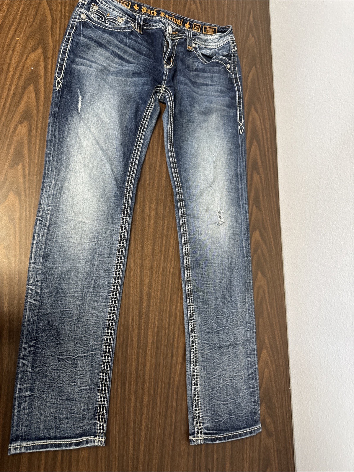 Rock Revival Erica Skinny Stretch Jean size 32 Inseam Is 31”