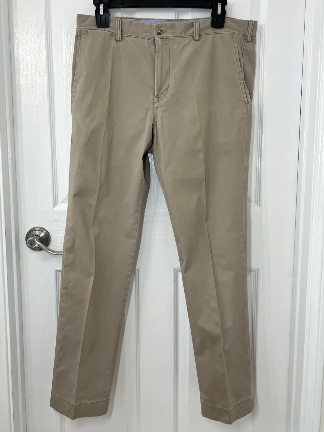 Ralph Lauren Khaki The Polo Chino Stretch Straight Pleated 36/32