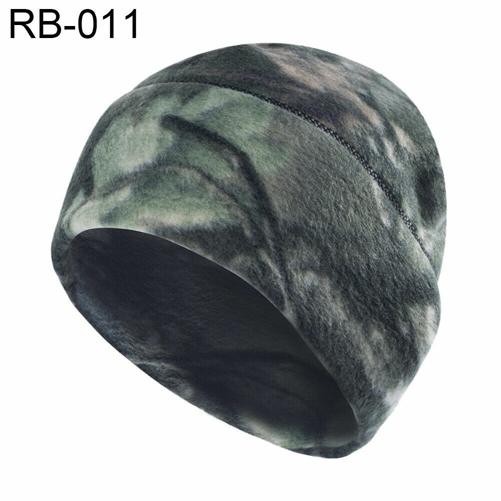 Camo Winter Polar Fleece Warm Skull Cap Windproof Beanie Hat Thick Watch Cap US
