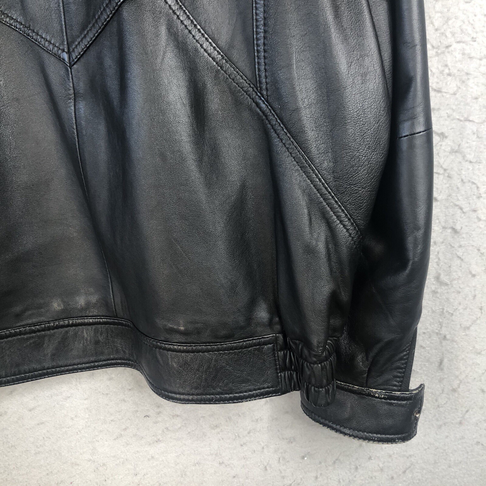 Black Leather Jacket Womens Medium Moto Biker Goth Motorcycle Punk Rock