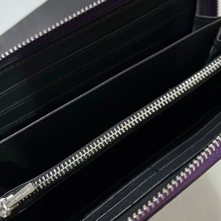 COACH Long Round Zip Wallet with Strap Purple Signature C4452 outlet With Box!!