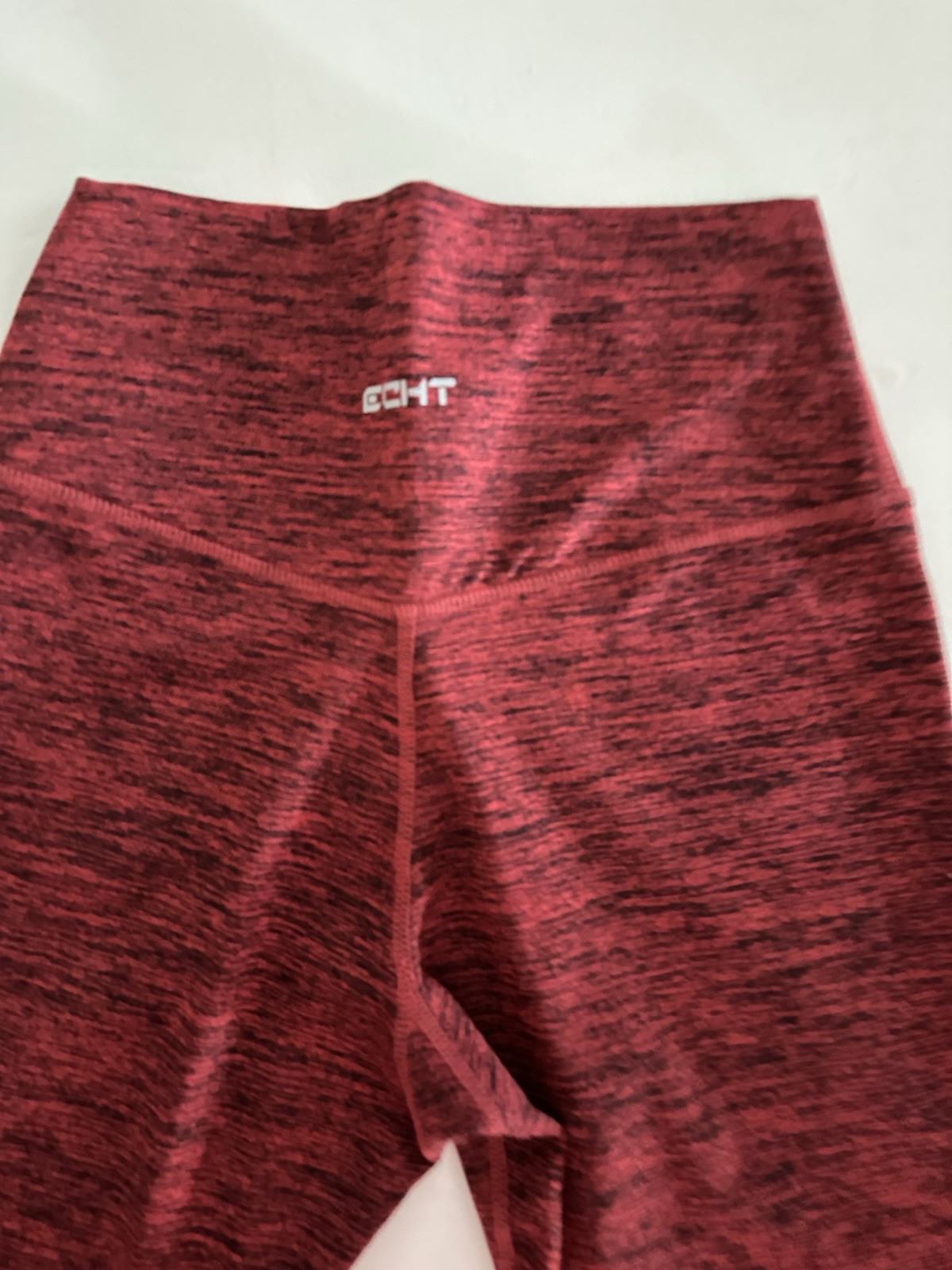 Echt Active Leggings – Berry Marl small flattering back seams red/black HRise