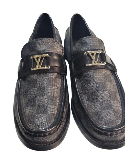 Louis Vuitton Damier Graphite LV Buckle Loafers Size 40 EU / 7 US Made in France