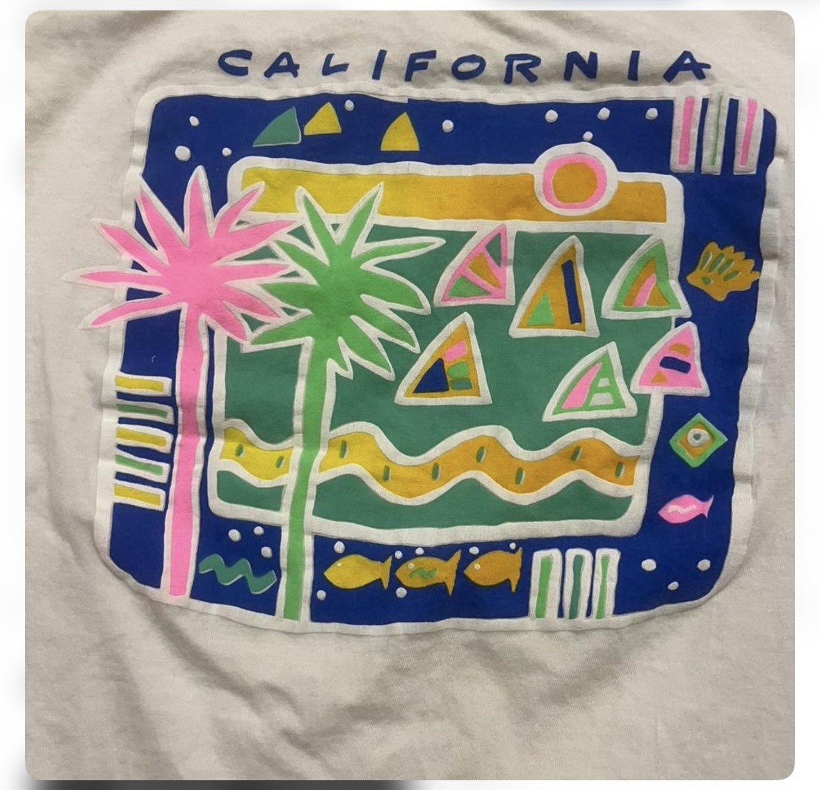 GoldStar California Men’s Medium Retro California Graphic Cotton T-Shirt White