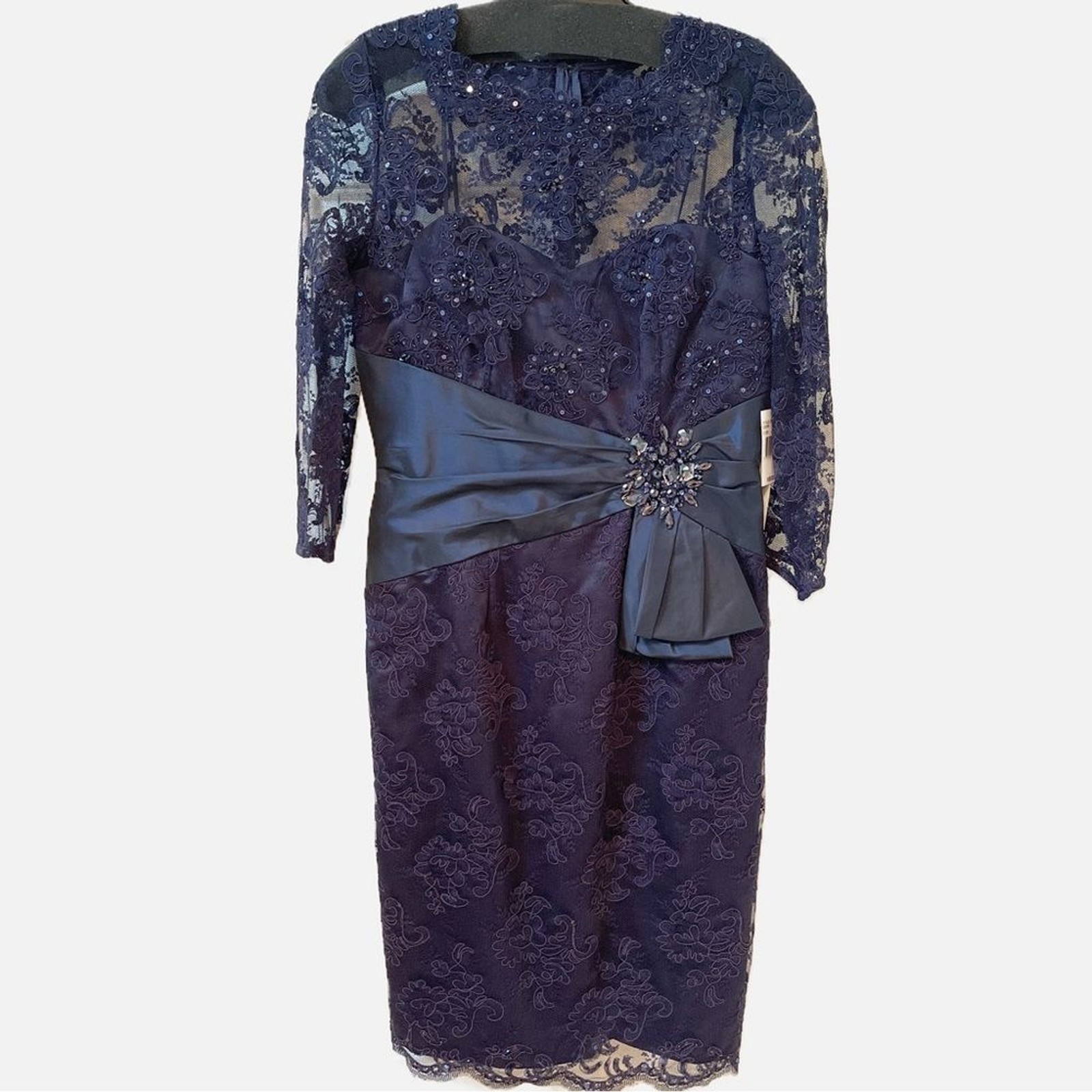 Teri Jon by Rickie Freeman Navy Cocktail Wedding Dress Size 6