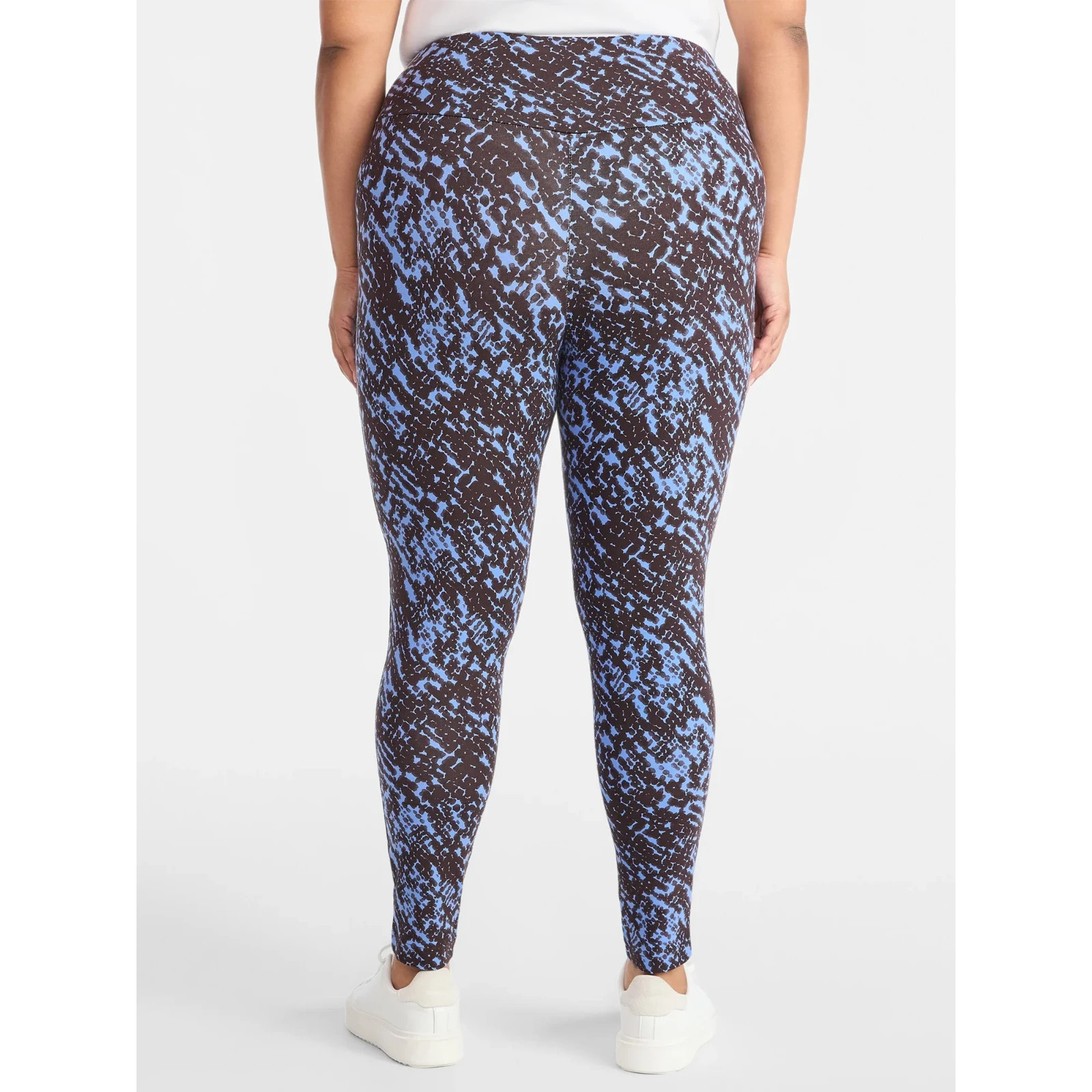 Terra & Sky 4X /28W-30W High Waist Ankle Length Leggings 27″ Inseam Blue Breeze