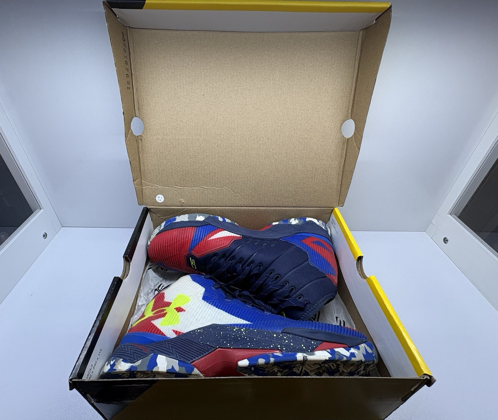 Rare Under Armour Curry 2.5 Team Royal Red White Size 9 Basketball Shoes