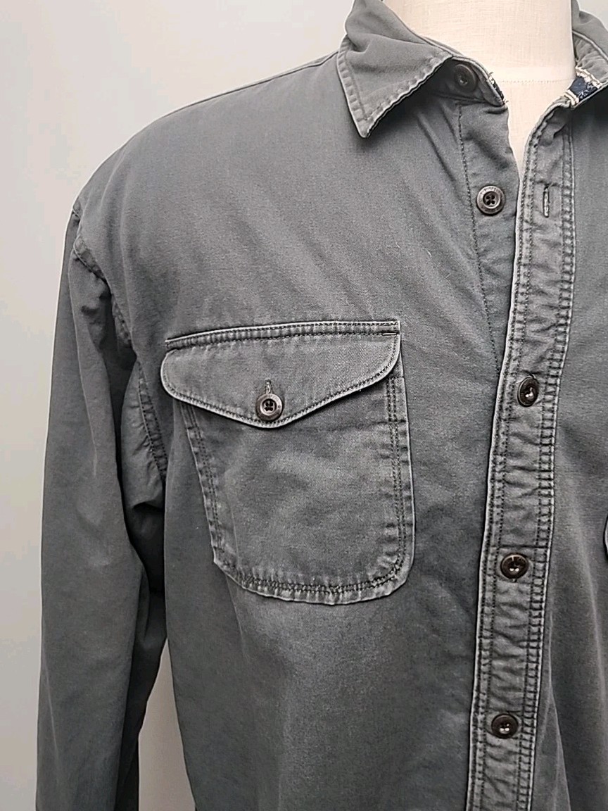 Levi’s Jacket Shacket Shirt Mens XL Sherpa Lined Button Up Light Gray