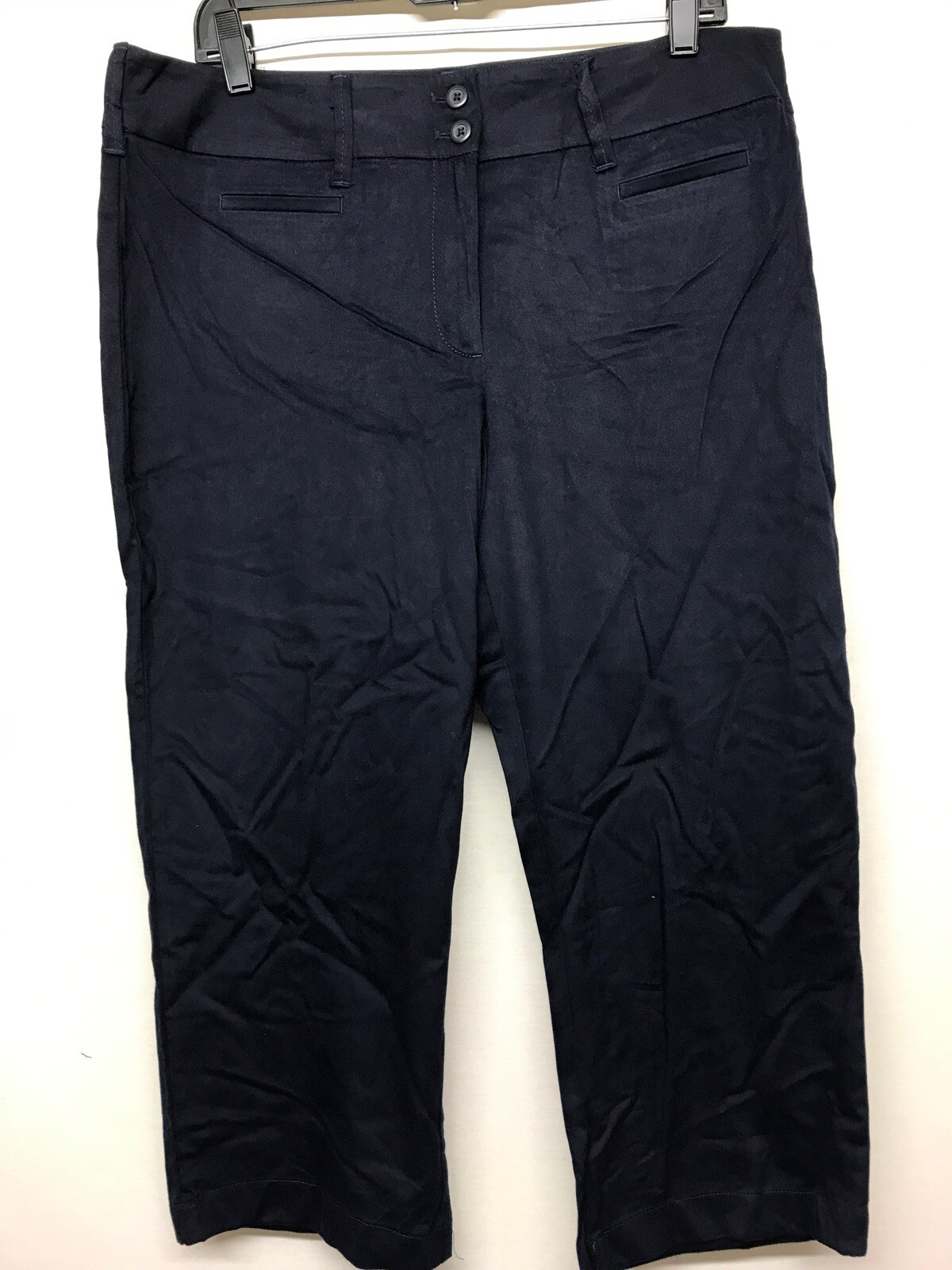 Dean St. Troper France Women’s Capris, Navy Blue Cotton Pants Size Varies New !!
