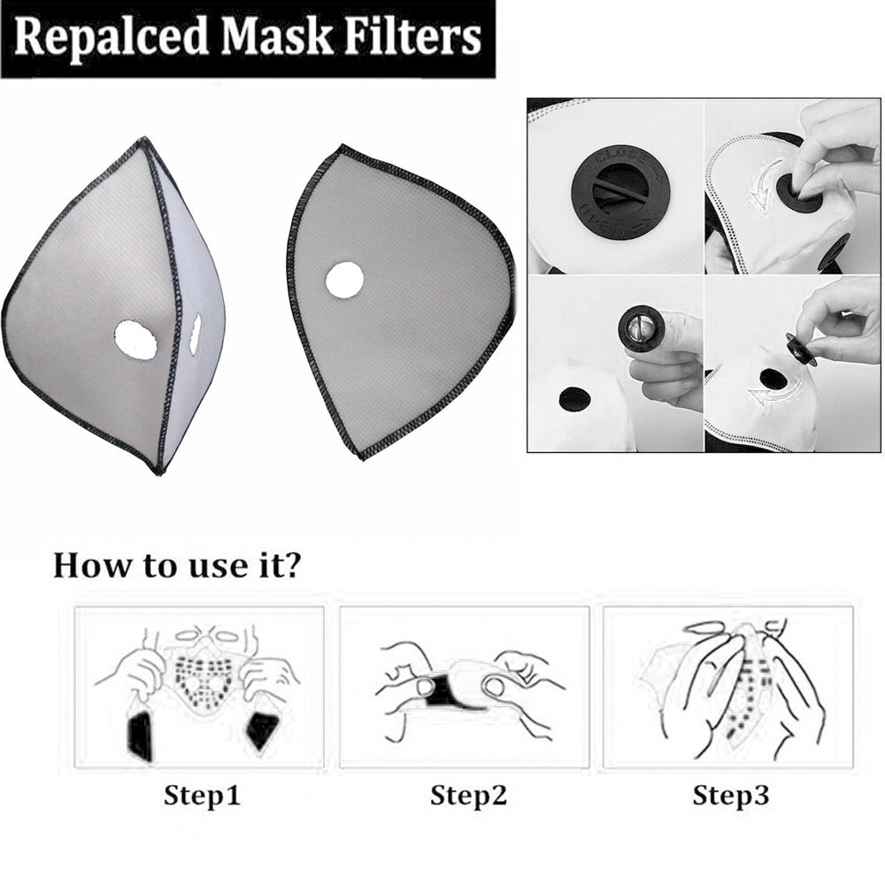 Reusable Respirator Face Mask with Active Carbon Filters for Woodworking Moving