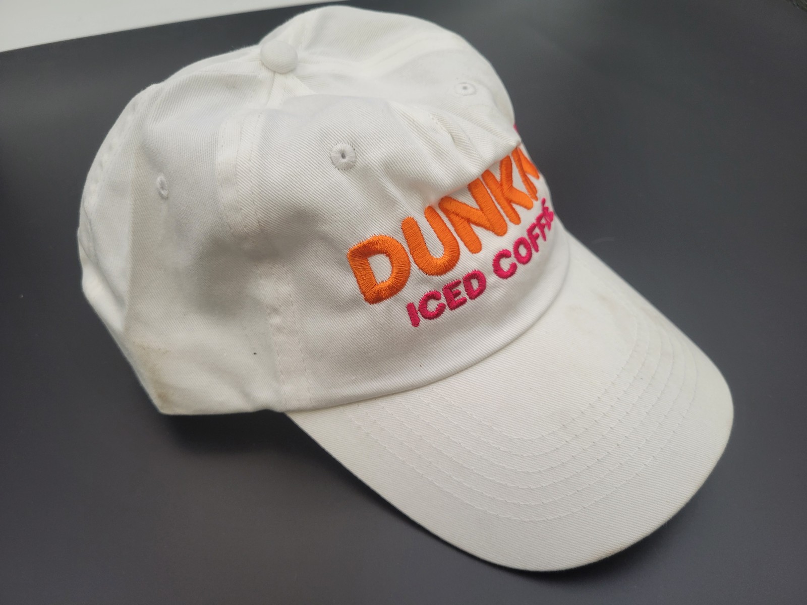 Dunkin Doughnuts AN#96864 White Logo Baseball Cap One Size Fits all Cap