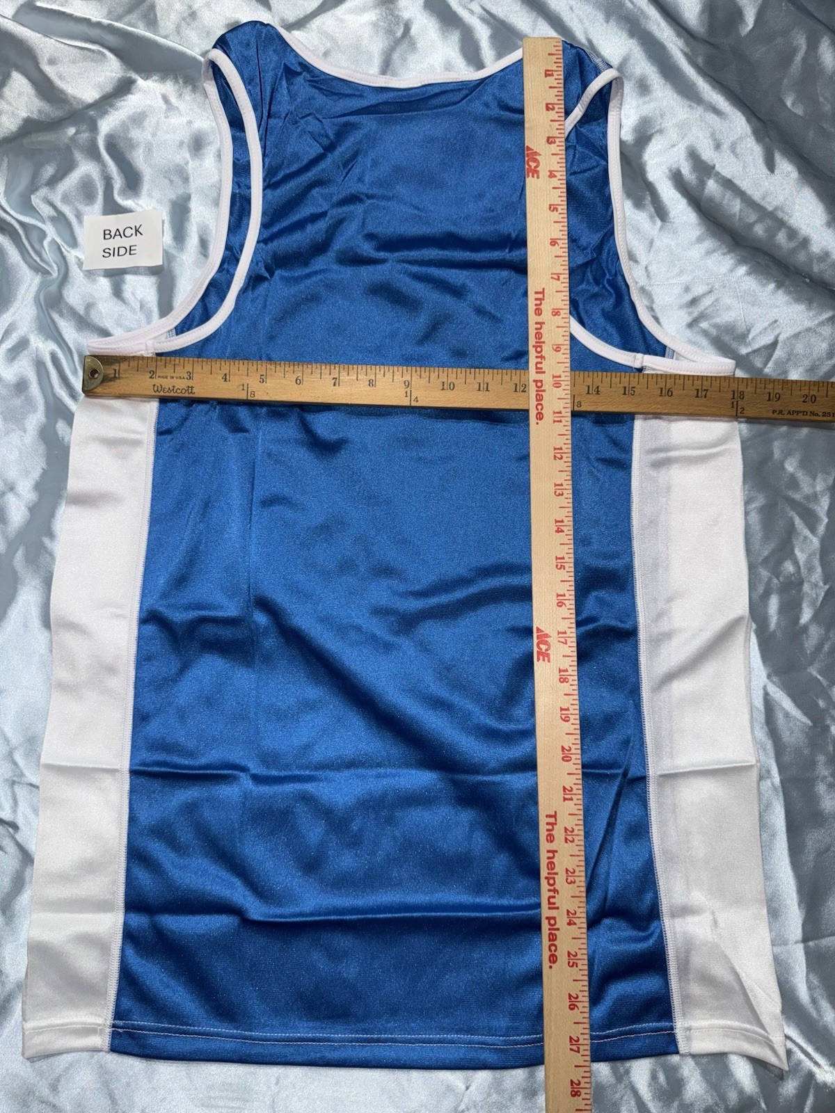🔥 NEW AussieBum SILKY Nylon Tank Top Surfing Men Lg BLUE WHITE Aussie Bum Glanz