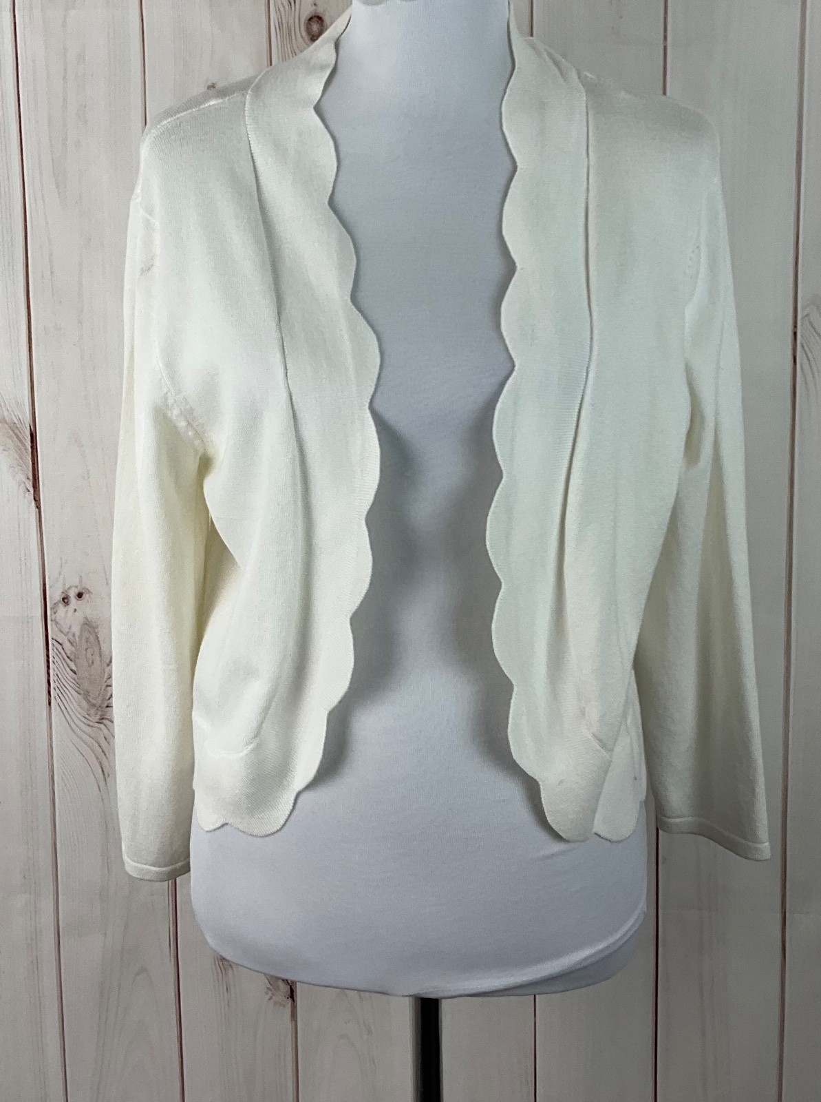 Ronni Nicole Cardigan Shrug Sweater Women Size XL White Bolero Open Front NWT