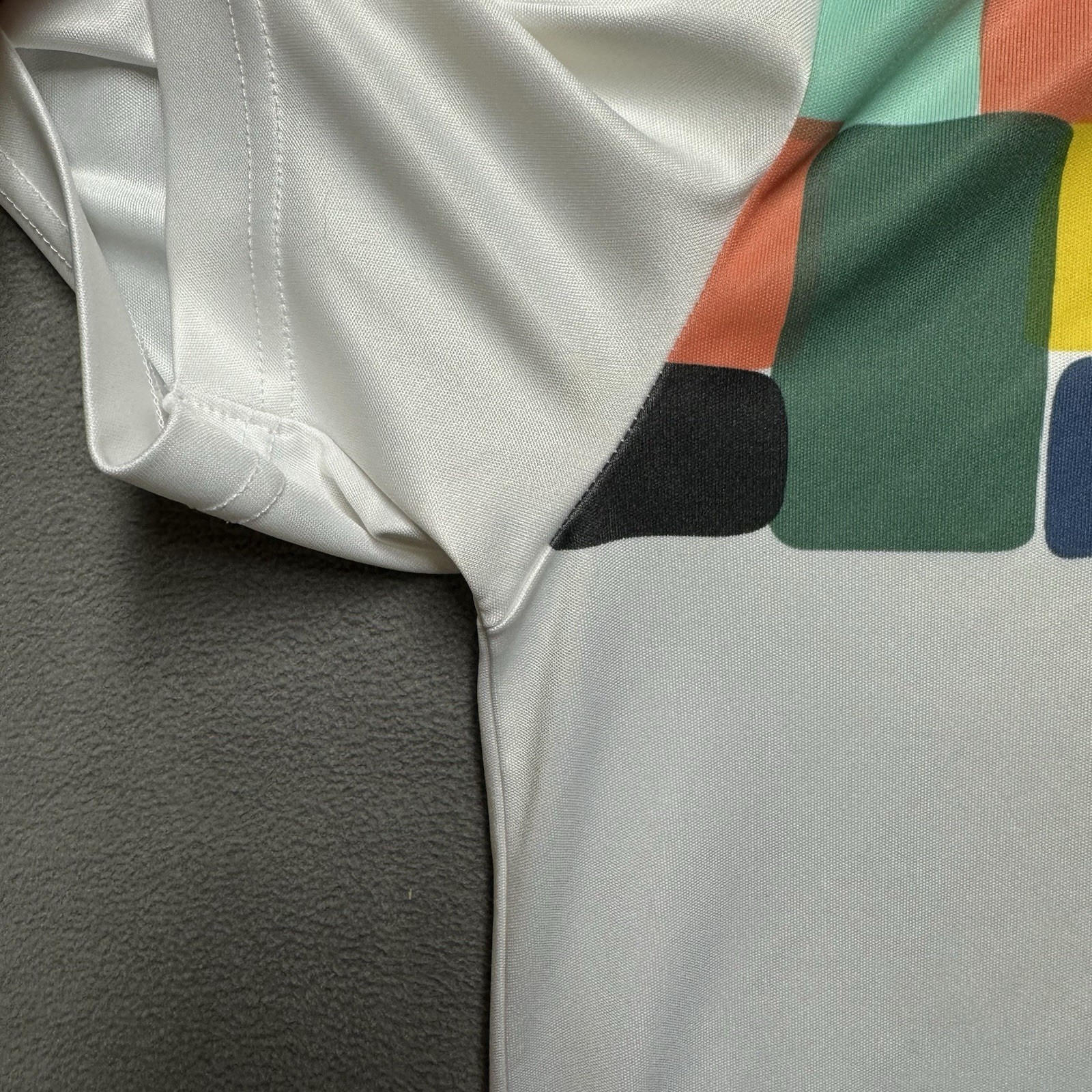 Loudmouth Shirt Mens Large White Colorblock Golf Polo Short Sleeve Performance